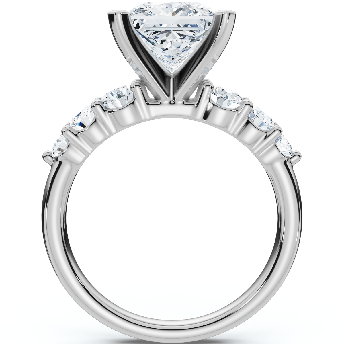 Certified Aurea 2 2/3Ct Princess Diamond Engagement Ring 14k Gold Lab Grown
