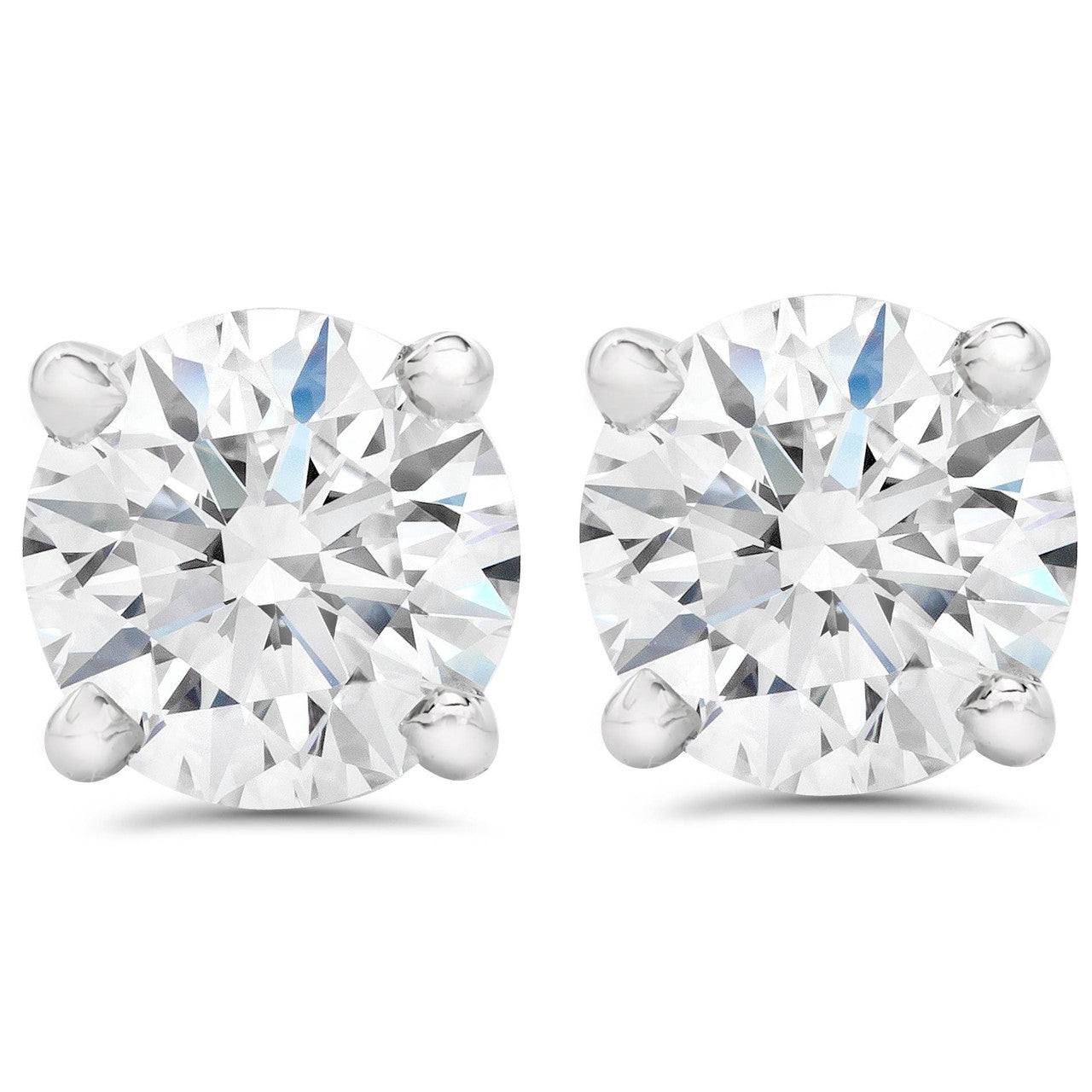 Certified 1/2Ct TW Natural Diamond Screw Back Studs Gold Earrings