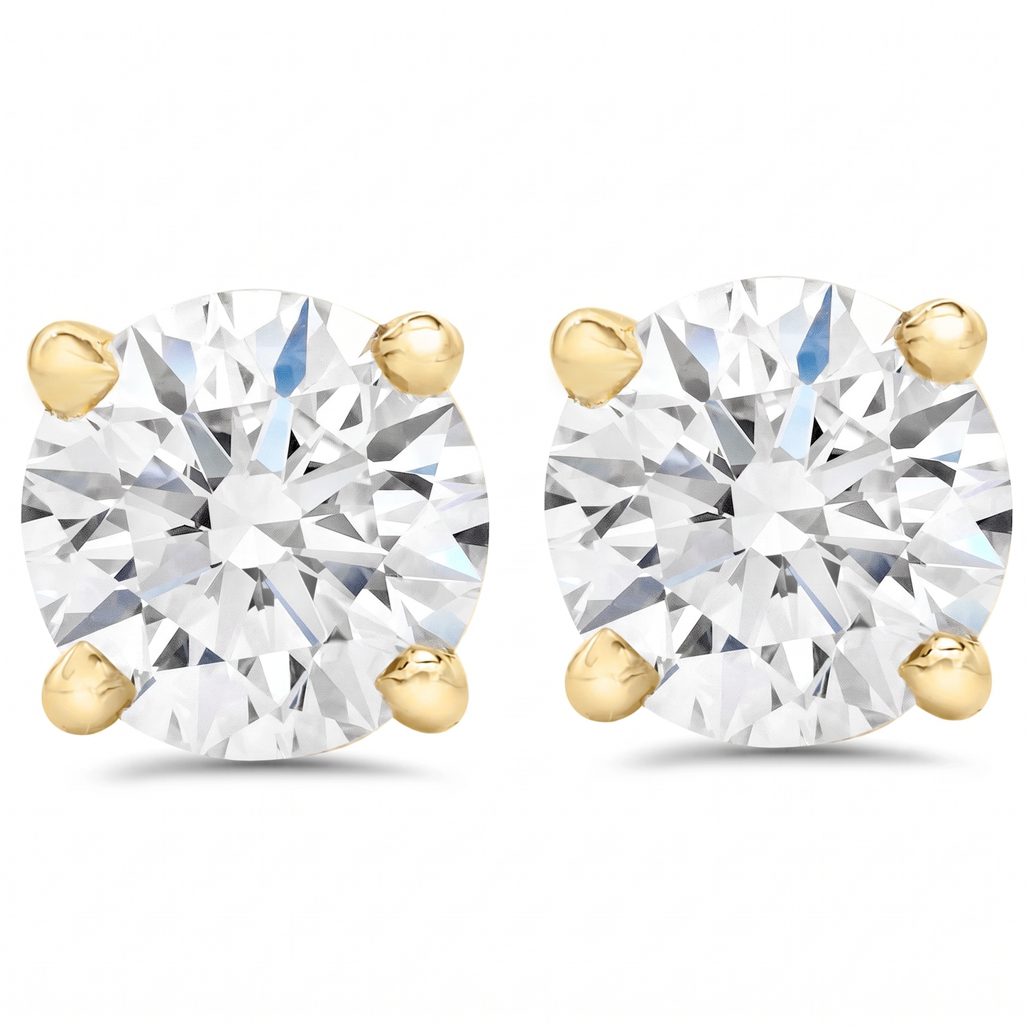 Certified 1/2Ct TW Natural Diamond Screw Back Studs Gold Earrings