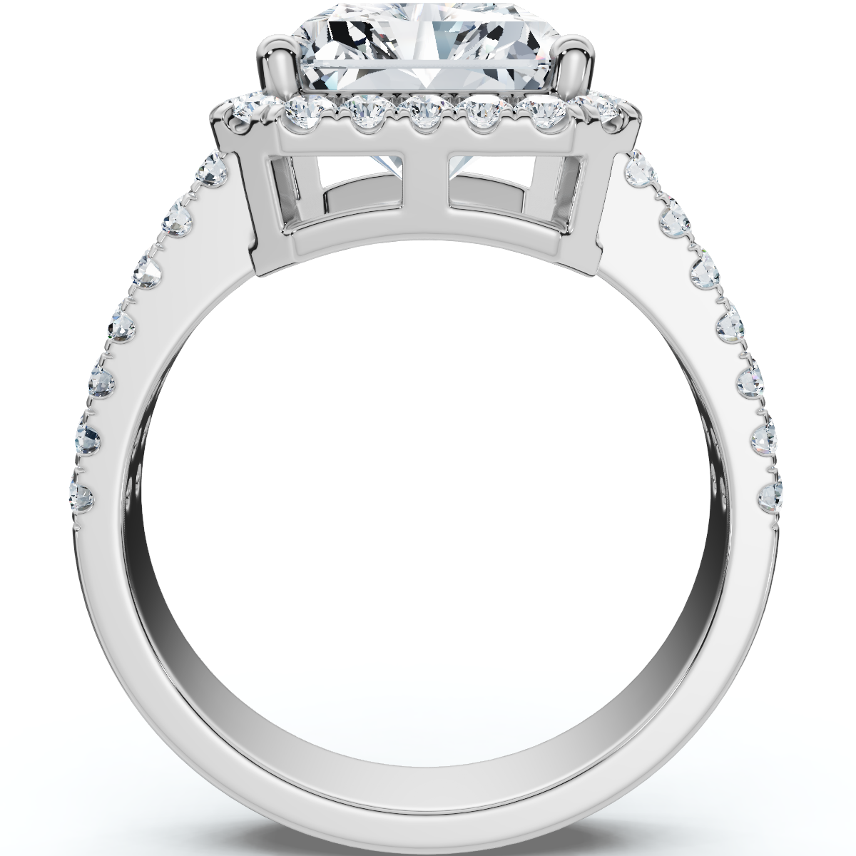Certified 4.7Ct Debra Radiant Cut Double Row Engagement Ring 14k Gold Lab Grown