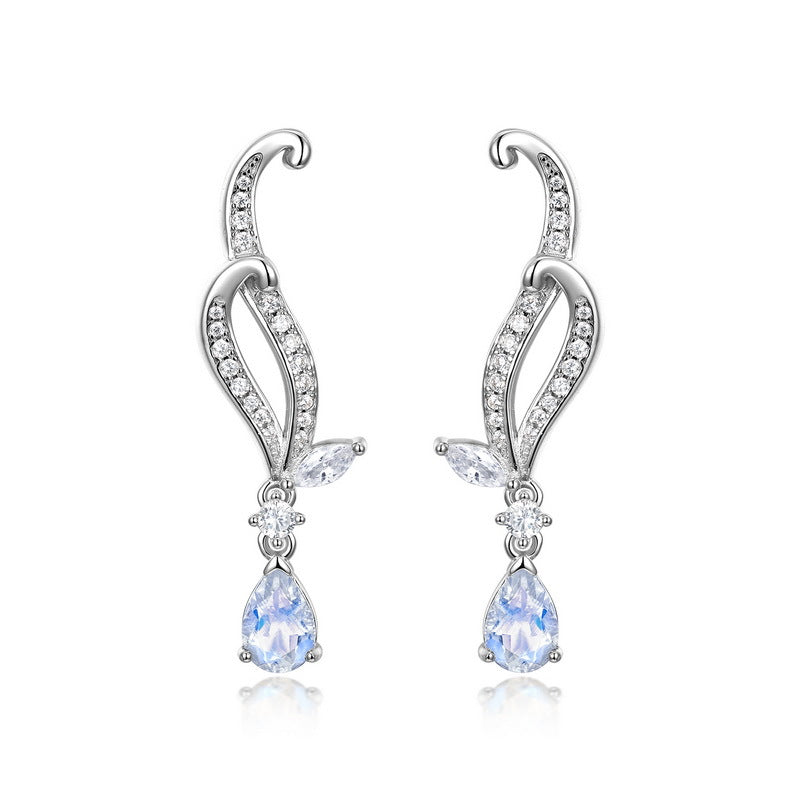 Pear Cut Moonstone Earrings - Ready to Ship