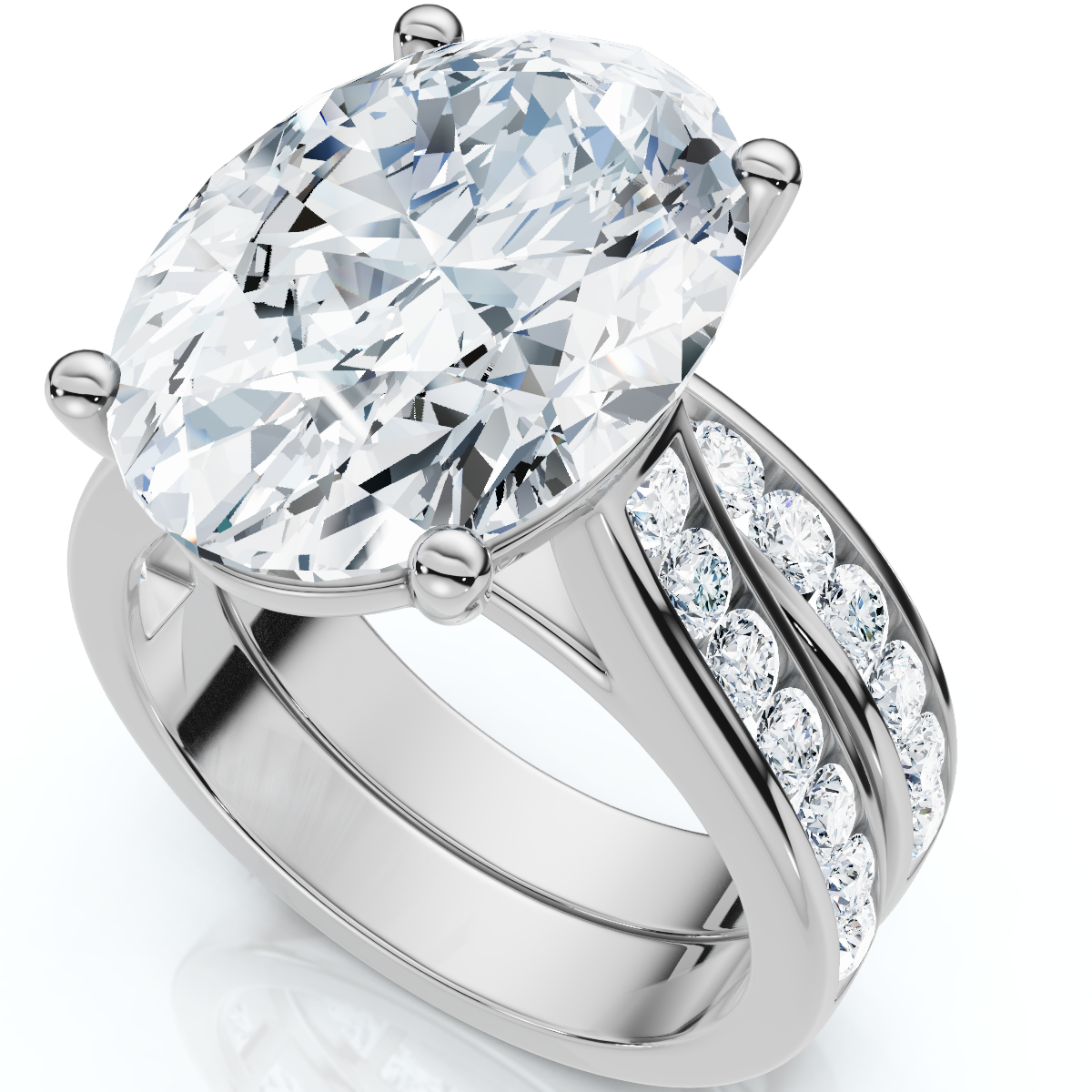 Certified 6Ct Nikki Oval Diamond Engagement Wedding Ring Set Gold Lab Grown