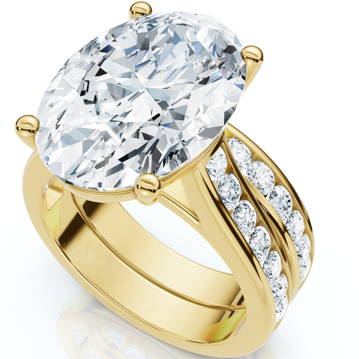 Certified 6Ct Nikki Oval Diamond Engagement Wedding Ring Set Gold Lab Grown