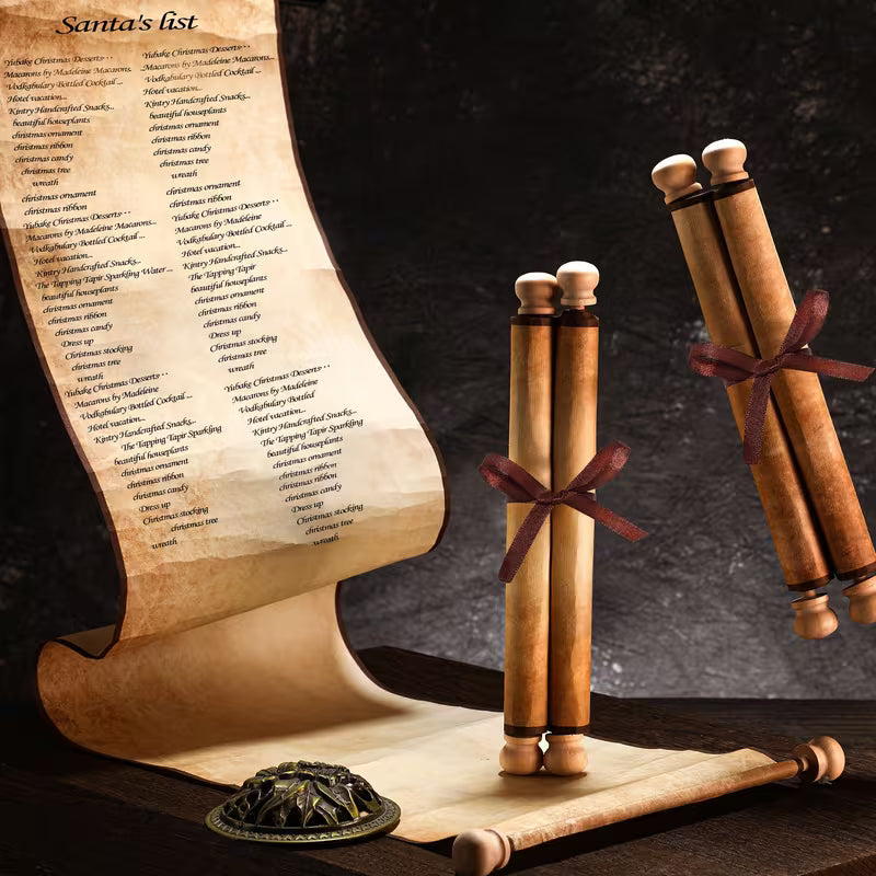 Blank Scrolls Paper with Wood Rods