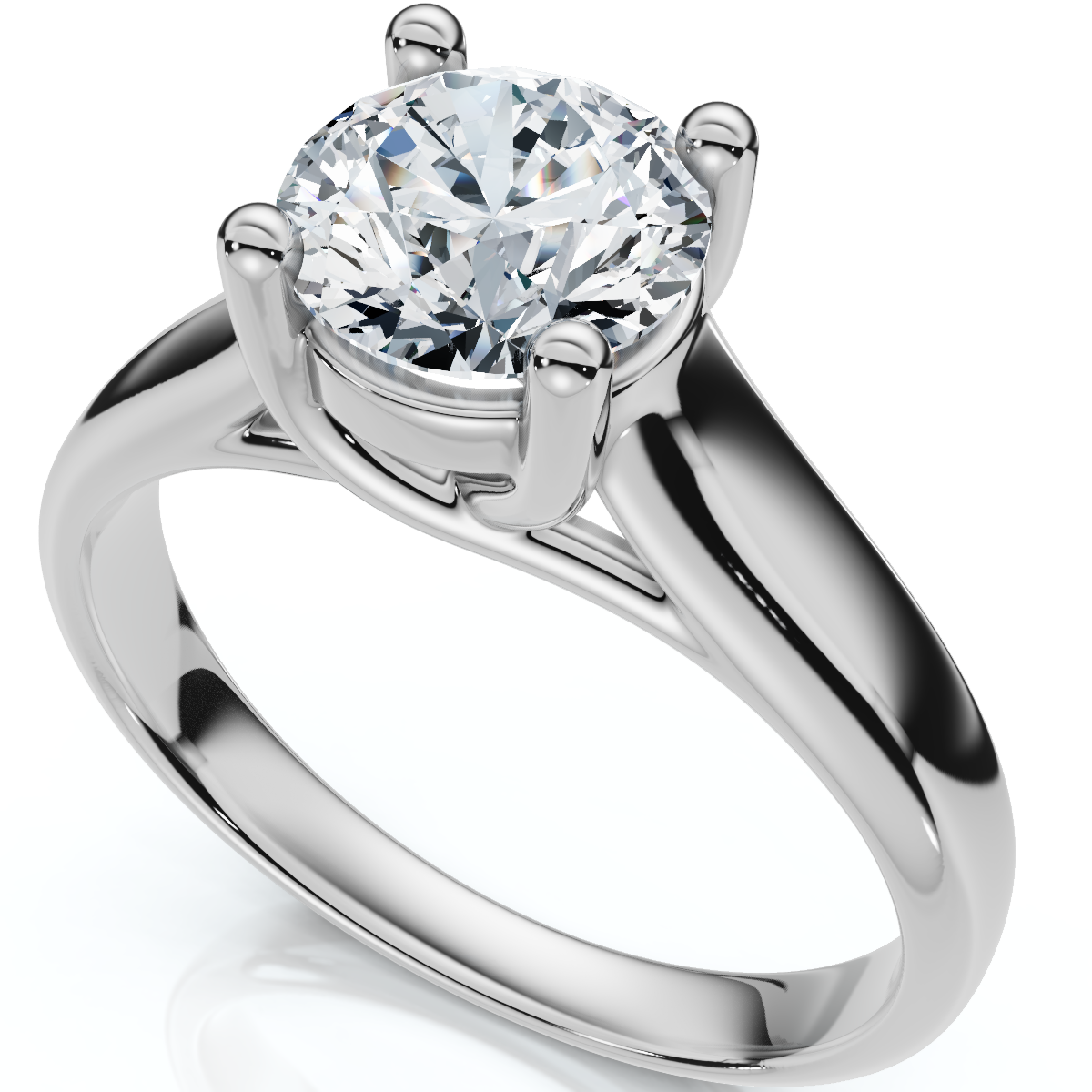 1Ct Diamond Cathedral Solitaire Engagement Ring 14k Gold Lab Grown