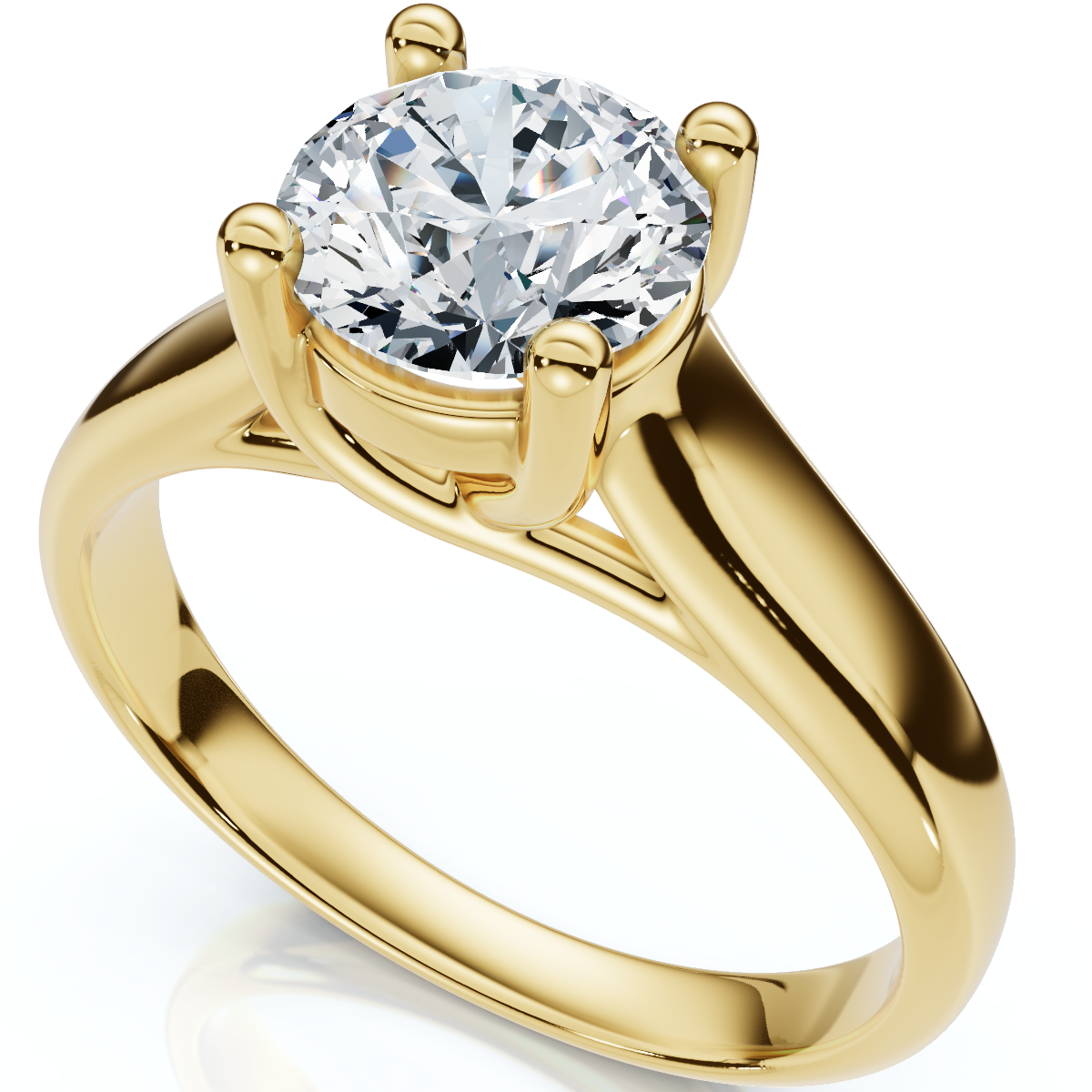 1Ct Diamond Cathedral Solitaire Engagement Ring 14k Gold Lab Grown