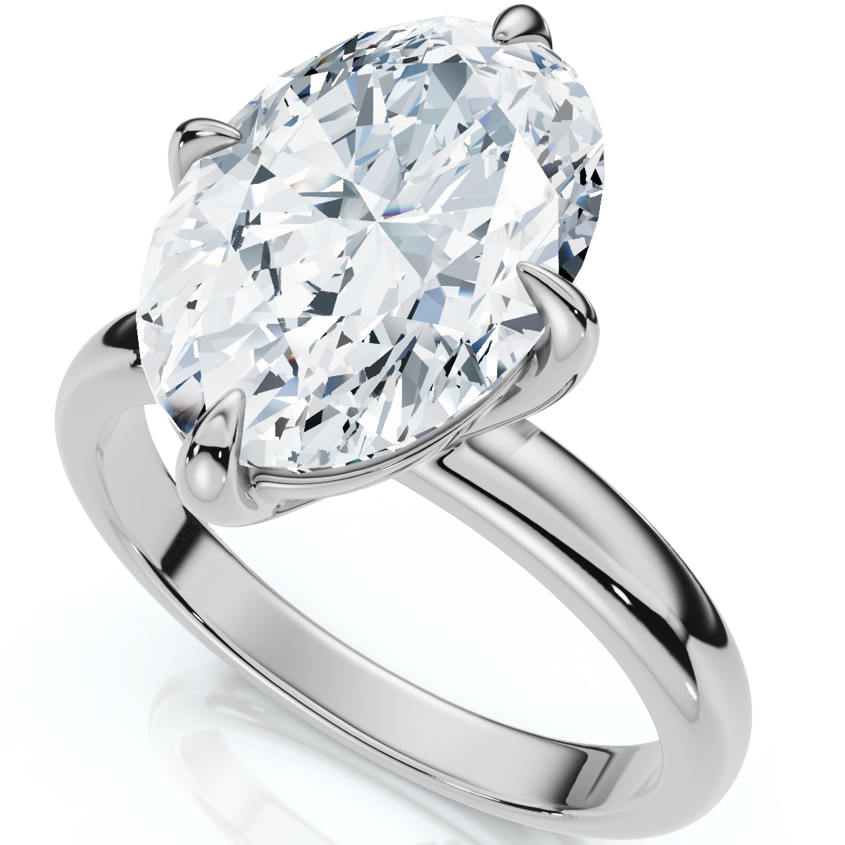 Certified 3Ct Oval Gorgia Solitaire Diamond Engagement Ring 14k Gold Lab Grown