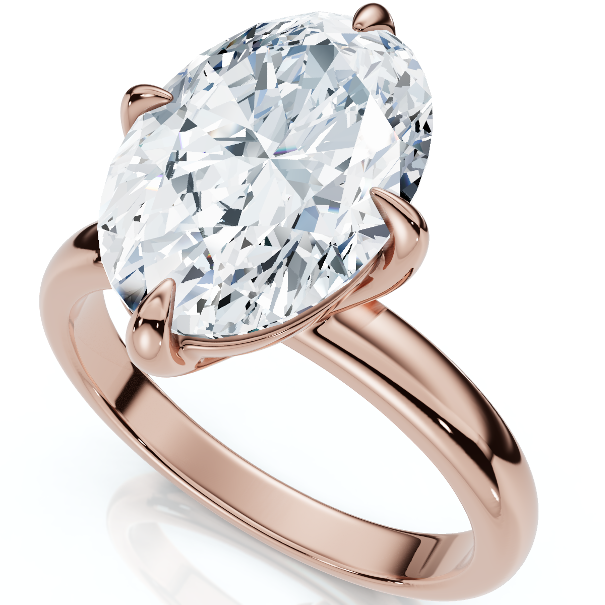 Certified 3Ct Oval Gorgia Solitaire Diamond Engagement Ring 14k Gold Lab Grown
