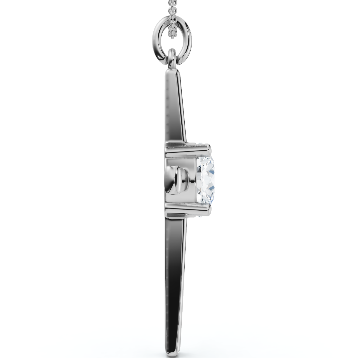 1Ct Diamond Cross Gold 18" Necklace Lab Grown 30mm Tall