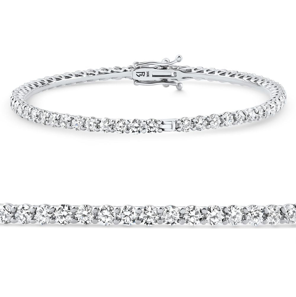6Ct Diamond Hinged Bangle Bracelet 14k Gold Lab Grown 7"