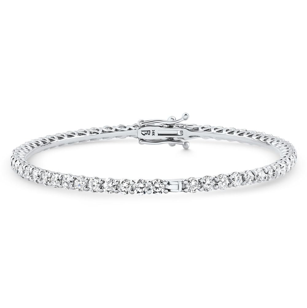 6Ct Diamond Hinged Bangle Bracelet 14k Gold Lab Grown 7"