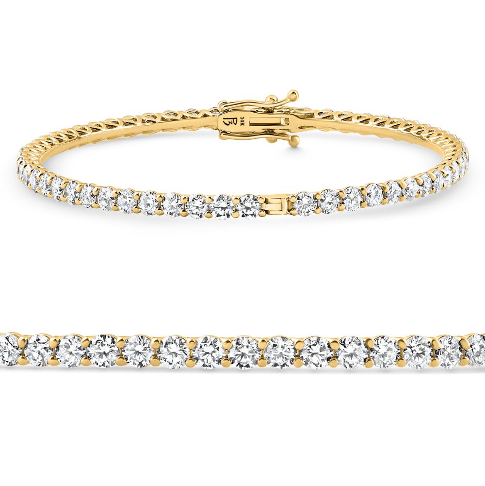 6Ct Diamond Hinged Bangle Bracelet 14k Gold Lab Grown 7"