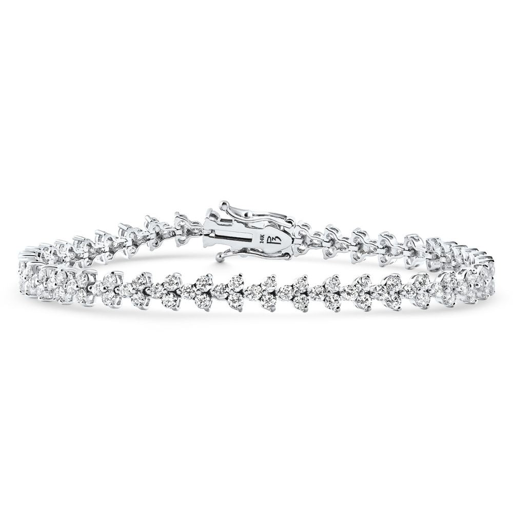 4.25Ct Diamond Olivetta Tennis Bracelet 14k Gold Lab Grown 7"