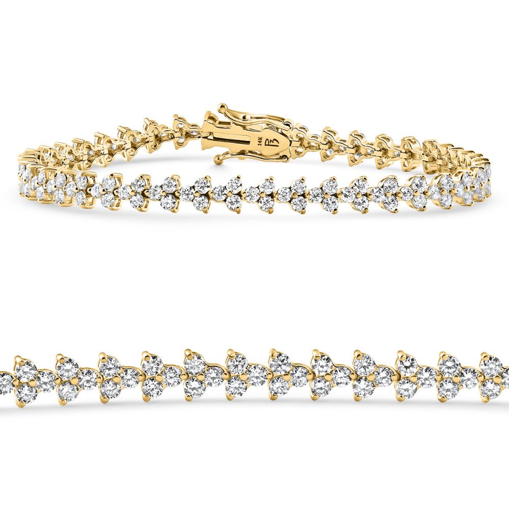 4.25Ct Diamond Olivetta Tennis Bracelet 14k Gold Lab Grown 7"