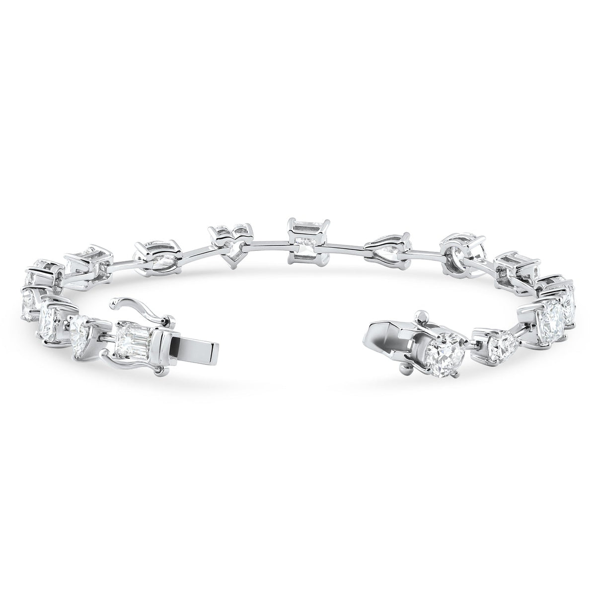 9Ct Mixed Cut Spaced Diamond Tennis Bracelet 14k Gold Lab Grown 7"