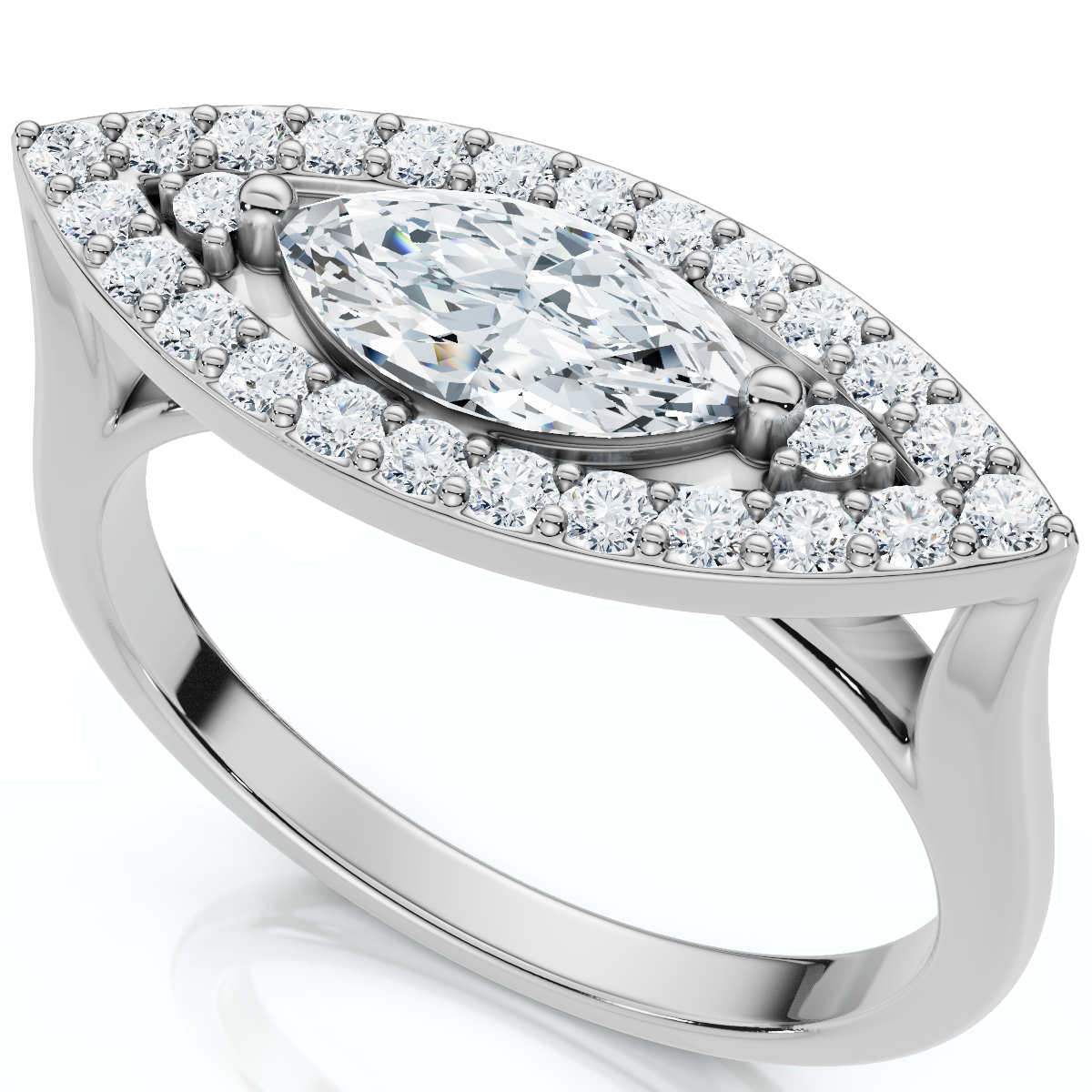 1Ct Marquise Katseye Diamond East to West Ring Gold Lab Grown