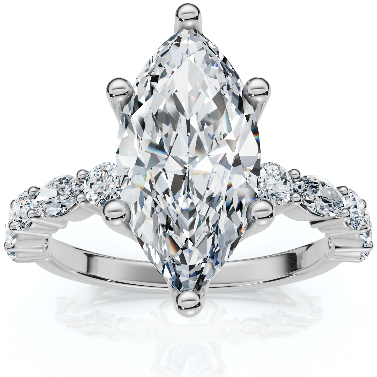 Certified 2 1/2Ct Fiona Marquise Diamond Engagement Ring 14k Gold Lab Grown