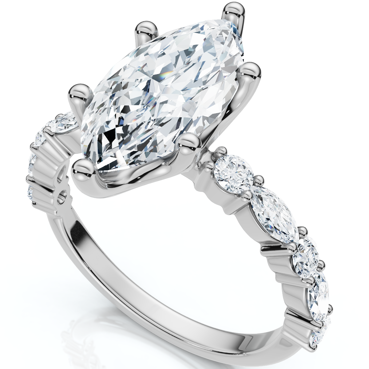 Certified 2 1/2Ct Fiona Marquise Diamond Engagement Ring 14k Gold Lab Grown