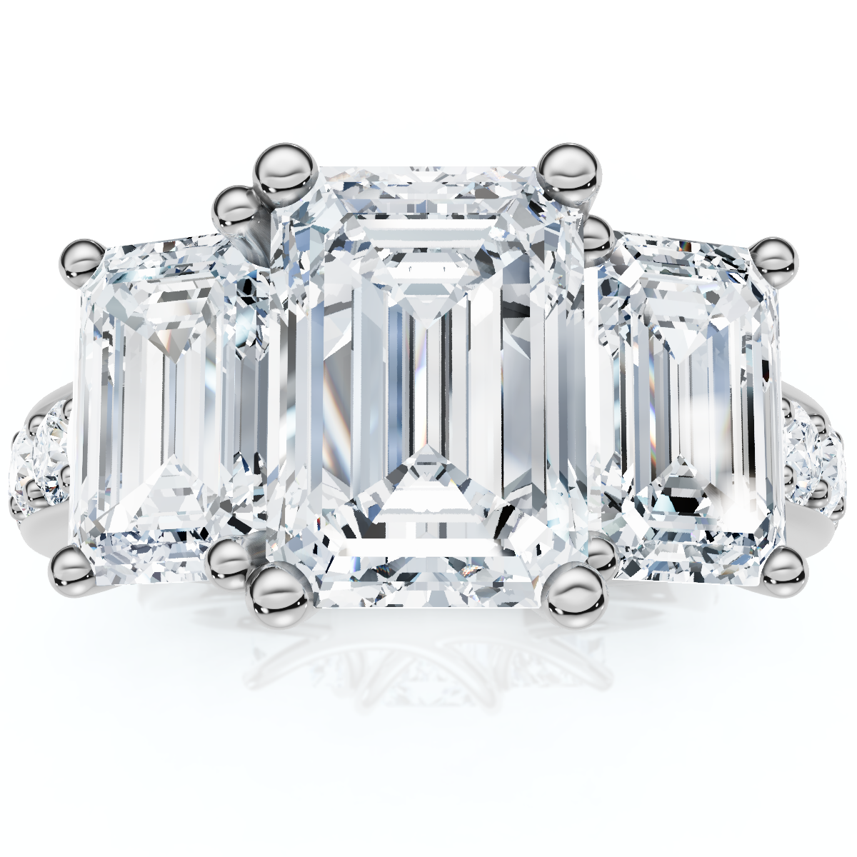 Certified 4 1/3Ct Lexi Emerald Cut Diamond Engagement Ring 14k Gold Lab Grown