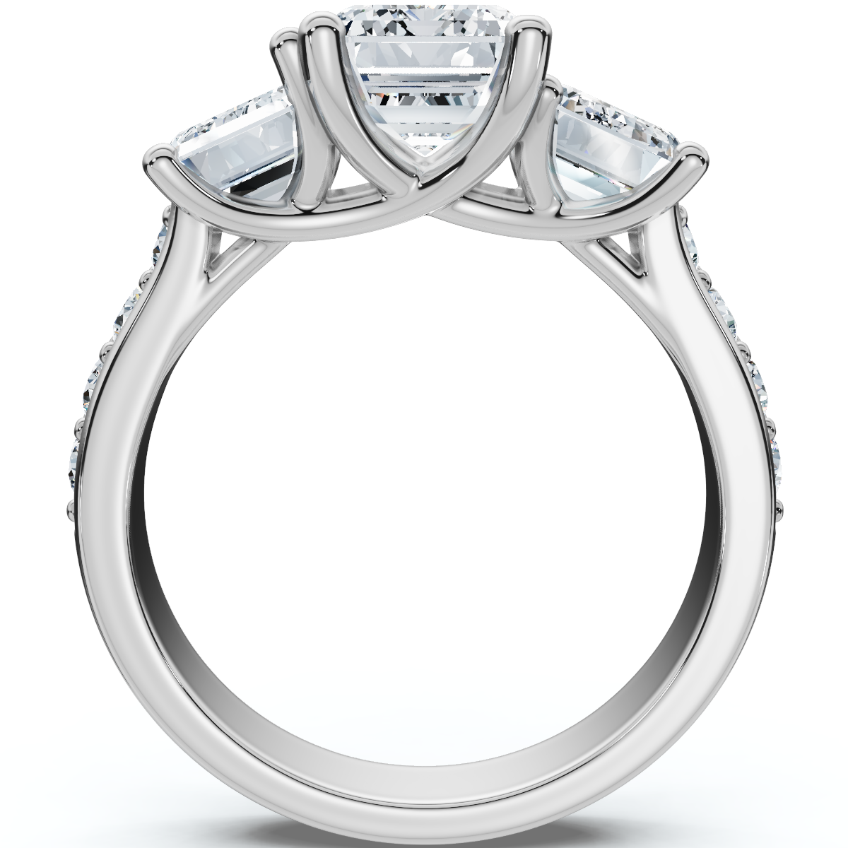 Certified 4 1/3Ct Lexi Emerald Cut Diamond Engagement Ring 14k Gold Lab Grown