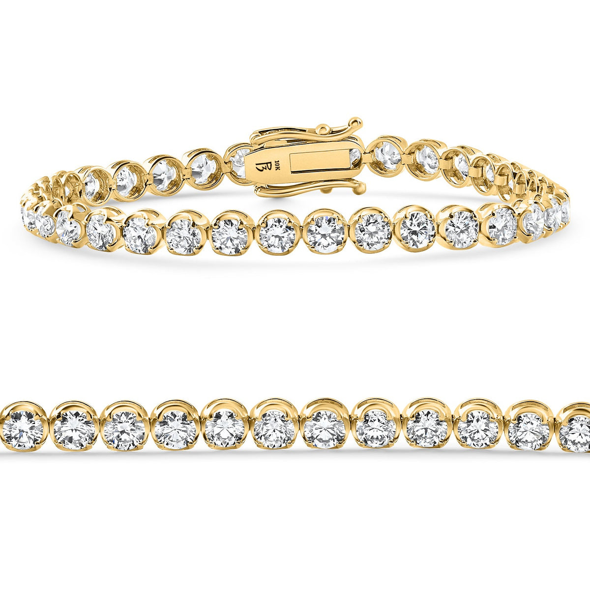 8.80Ct Diamond Angelica Tennis Bracelet Gold 7" Lab Grown