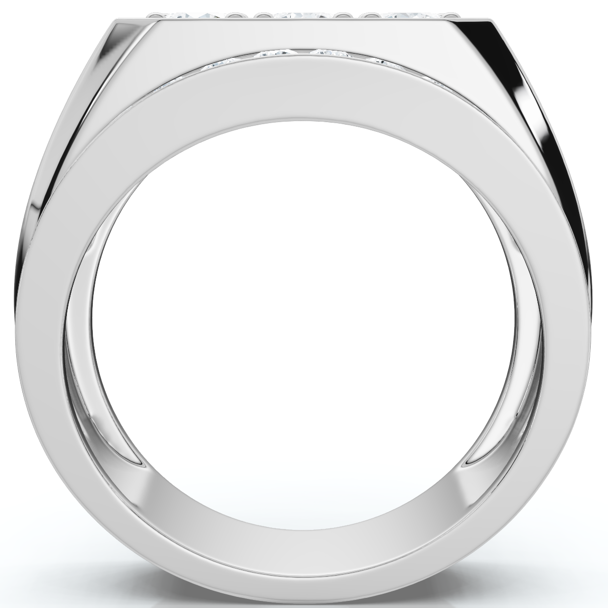 Men's 2Ct Diamond Three Stone With Accents Wedding Ring 14k Gold Lab Grown