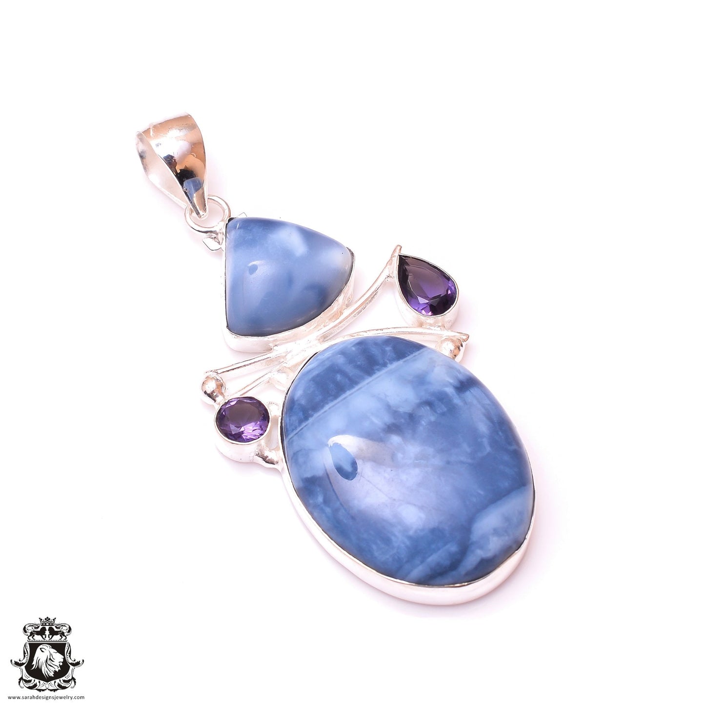 Blue Owyhee Opal Pendant & 3MM Italian Chain P10049