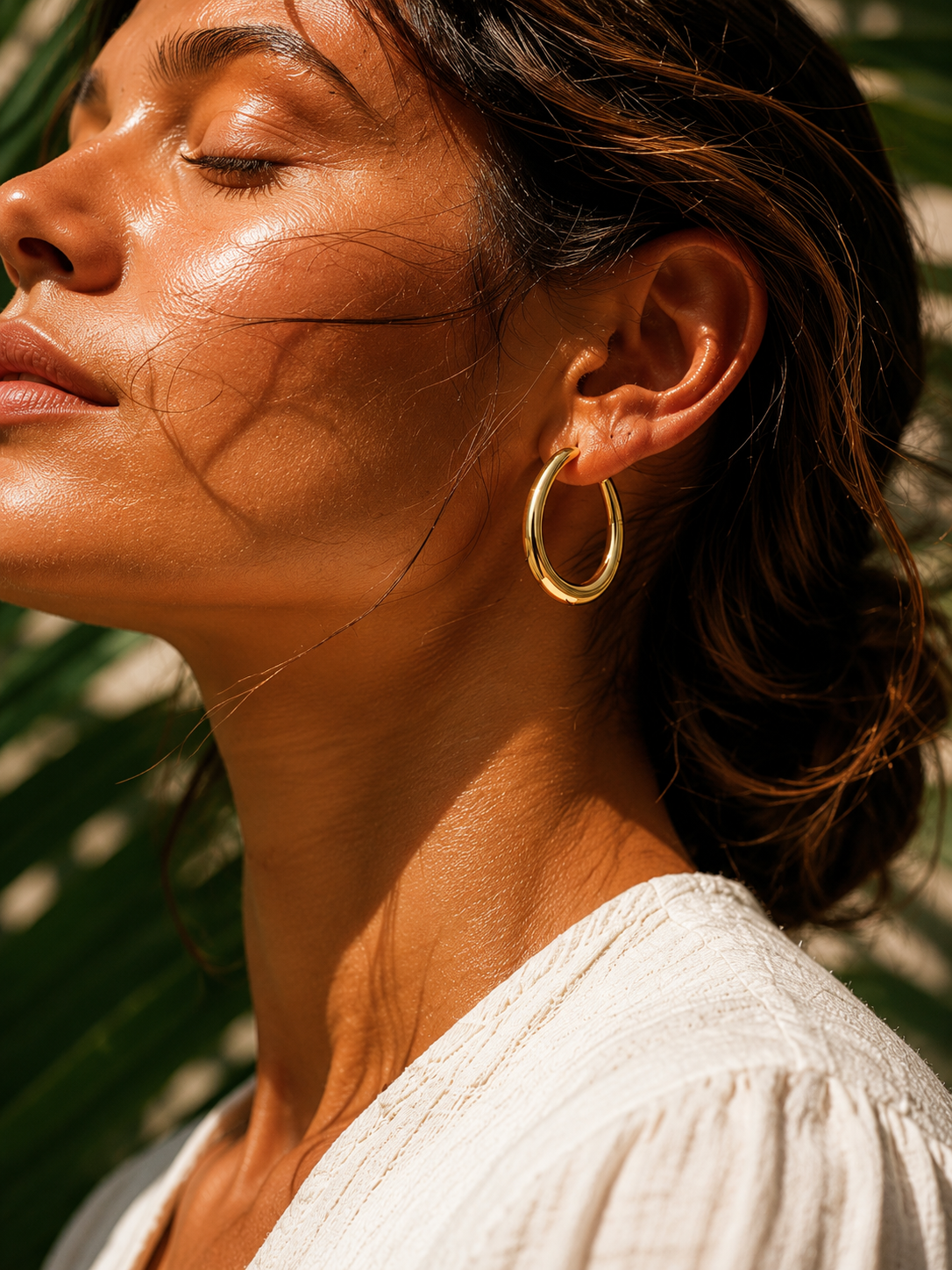 Boucles d'Oreilles Zano | Créoles Ovales Dorées – Univers Tropical