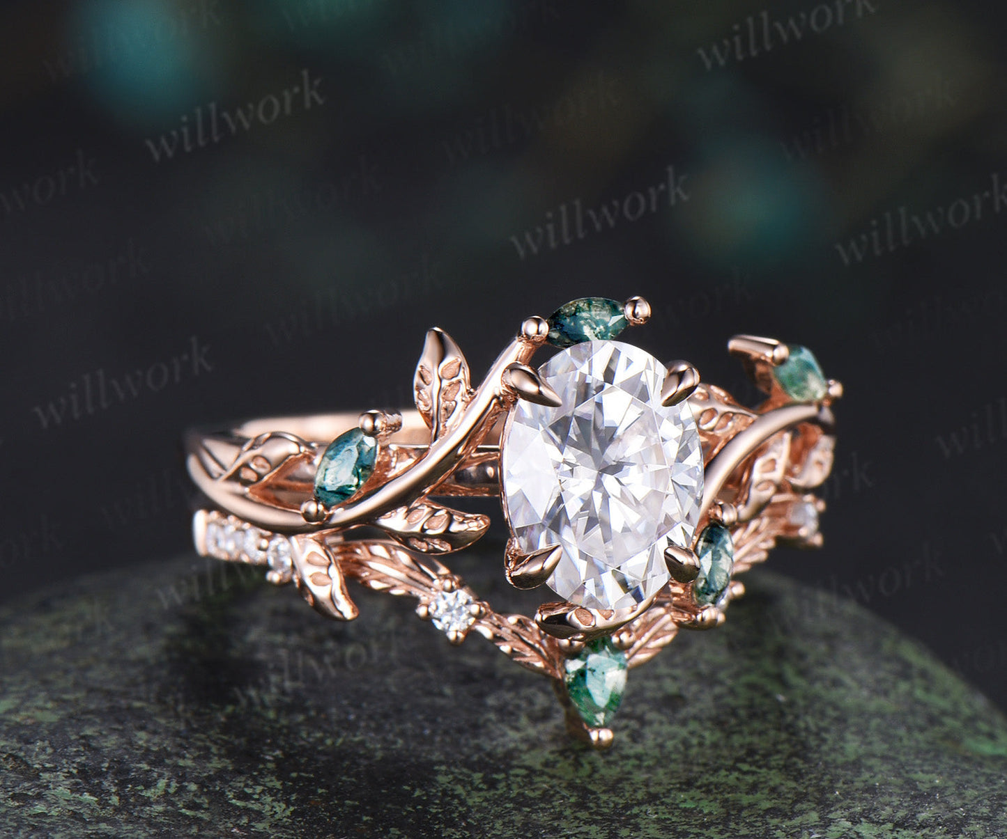 Custom order for Katrina Spencer(2pc ring set, 14k rose gold, ring size 6)