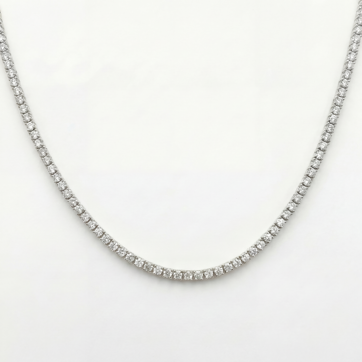 7.30 CTW Lab-Grown Diamond Tennis Necklace | 18" | 14K Gold