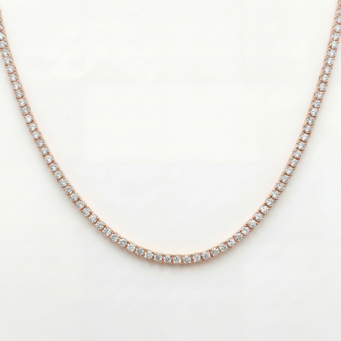 7.30 CTW Lab-Grown Diamond Tennis Necklace | 18" | 14K Gold