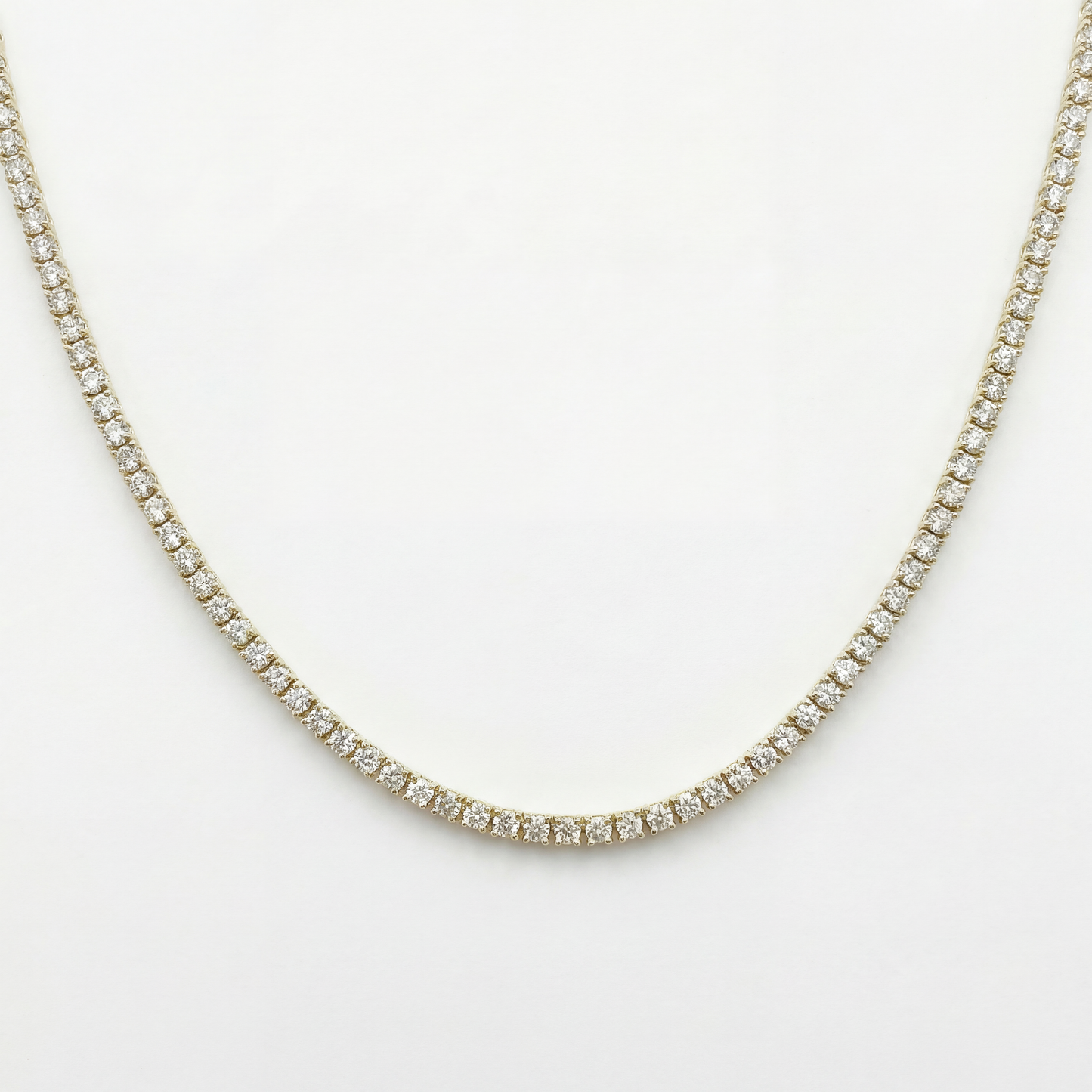 7.30 CTW Lab-Grown Diamond Tennis Necklace | 18" | 14K Gold