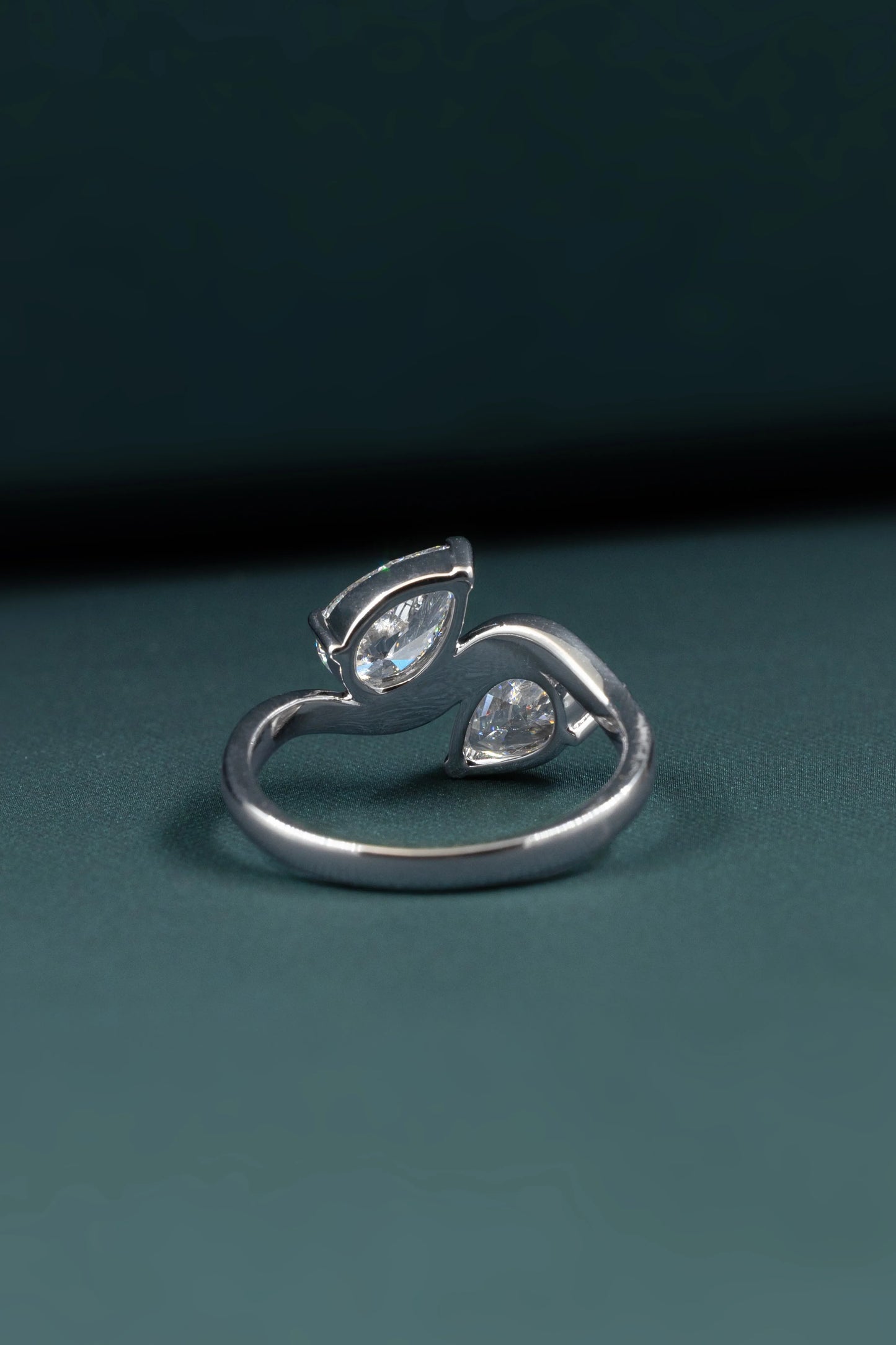 2.00 CTW Pear Cut Toi et Moi Lab-Grown Diamond Open Ring