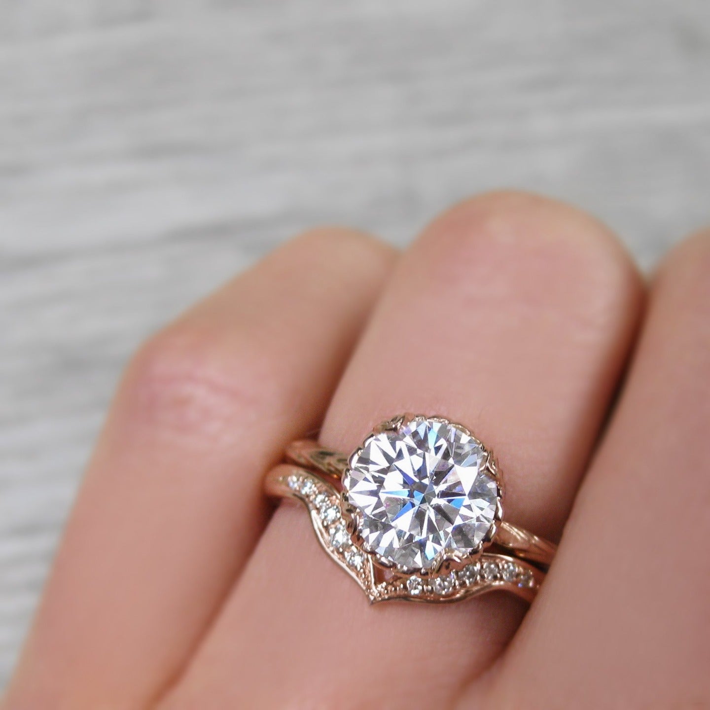 ・SIENNA・Moissanite, Willow Leaf Band (1.5ct)