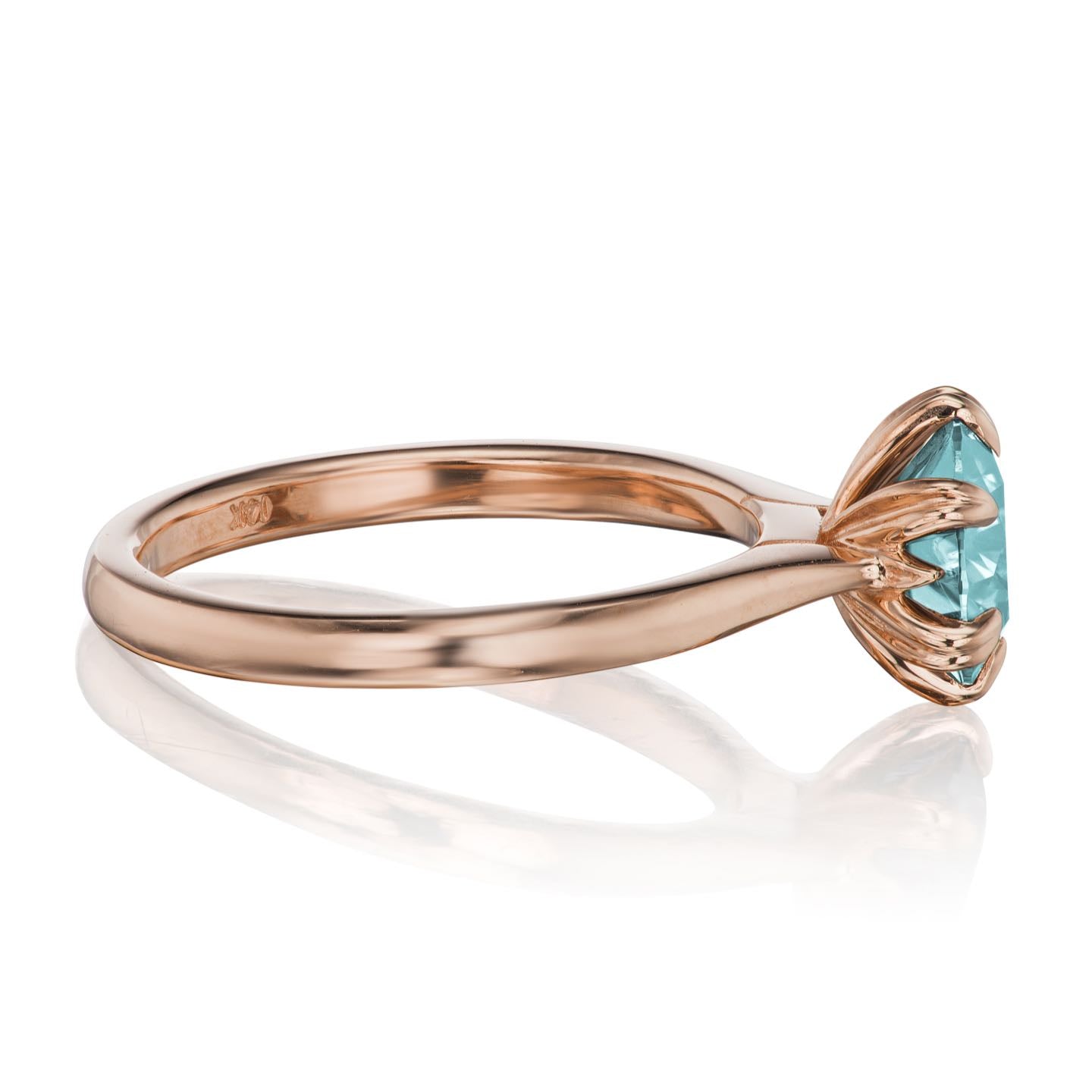 ・LEONA・Aqua-Teal Iconic™ Moissanite, Plain or Diamond Band (1.5ct Center)