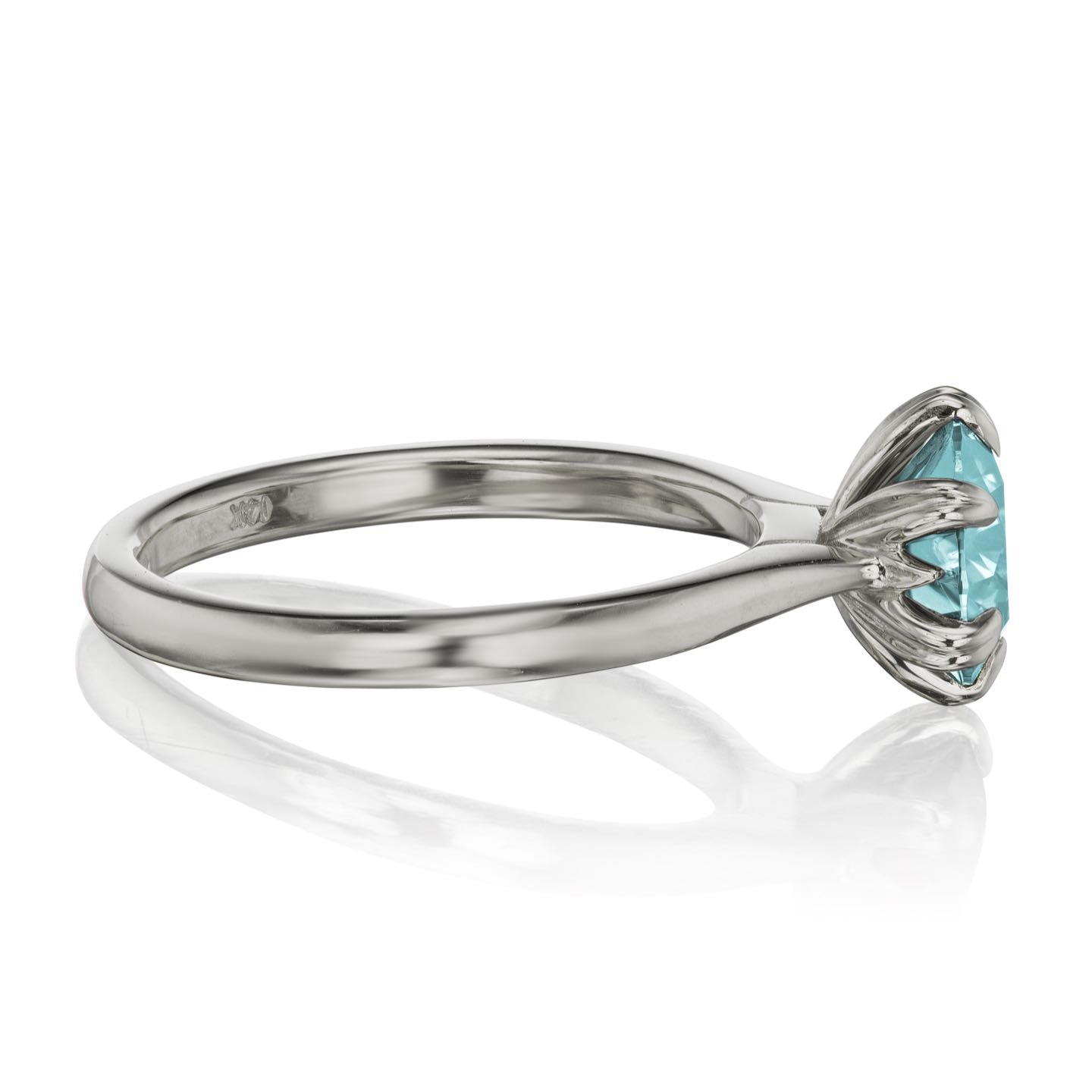 ・LEONA・Aqua-Teal Iconic™ Moissanite, Plain or Diamond Band (1.5ct Center)