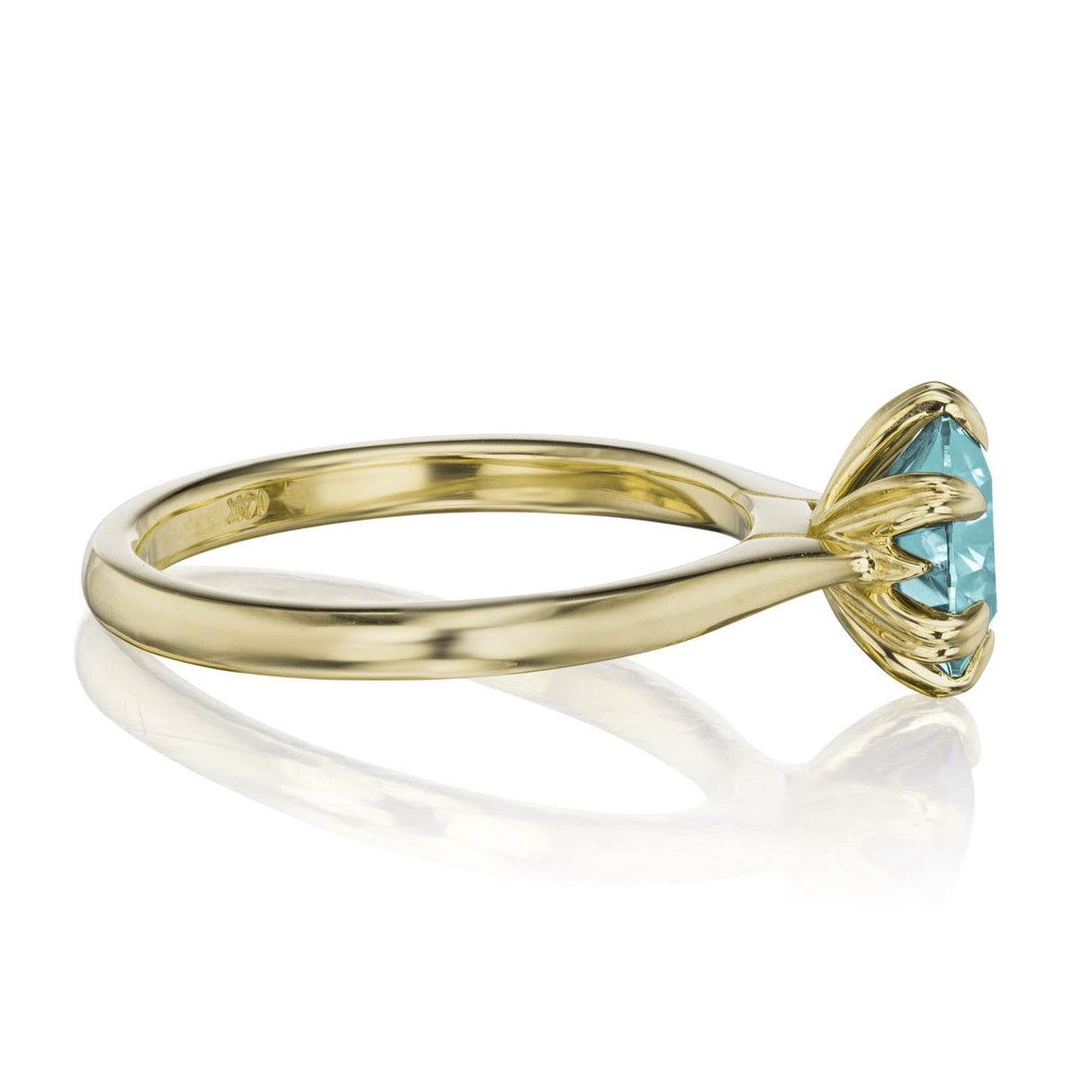 ・LEONA・Aqua-Teal Iconic™ Moissanite, Plain or Diamond Band (1.5ct Center)