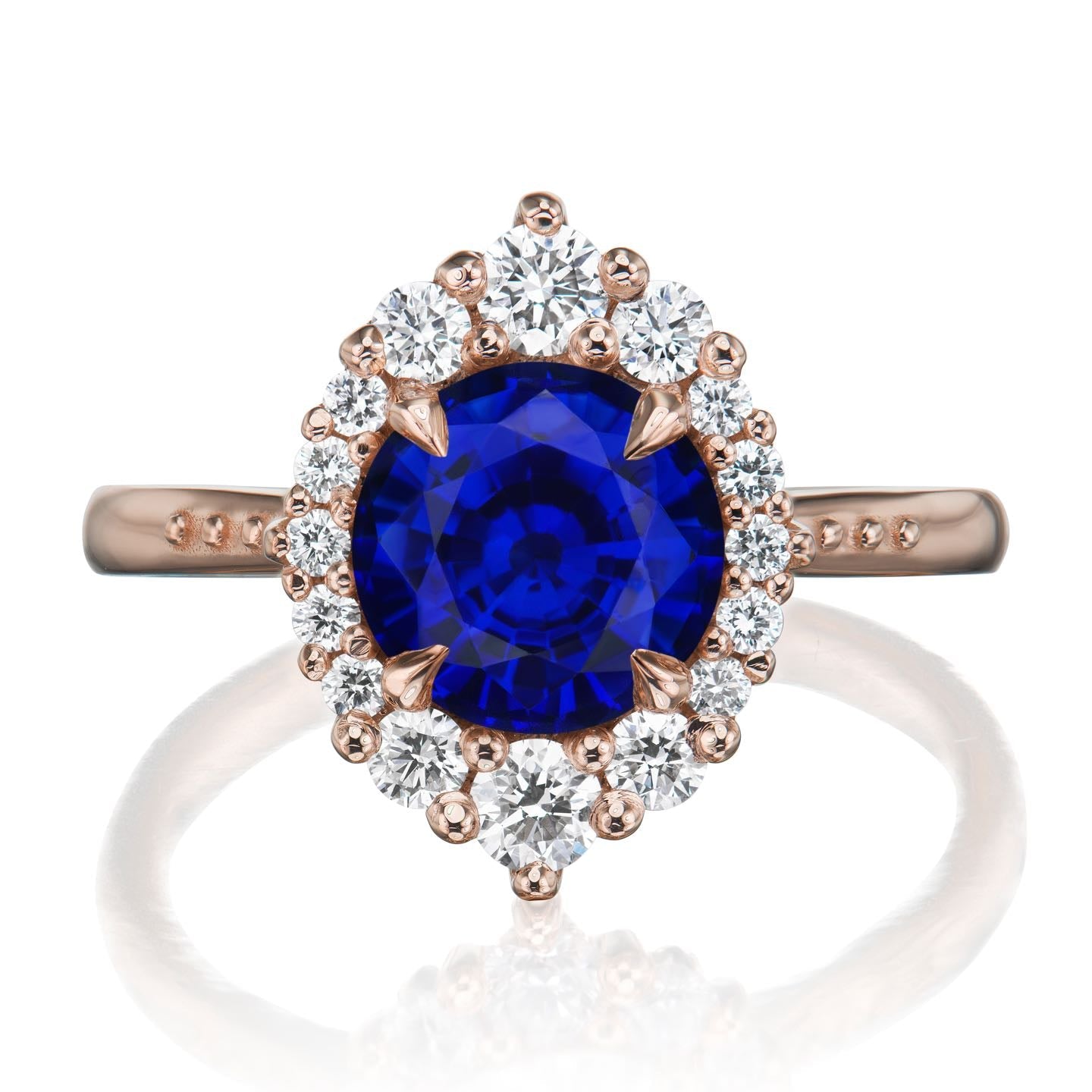 ・EMERSON・Blue Sapphire Center, Diamond Halo (2.68ctw+)