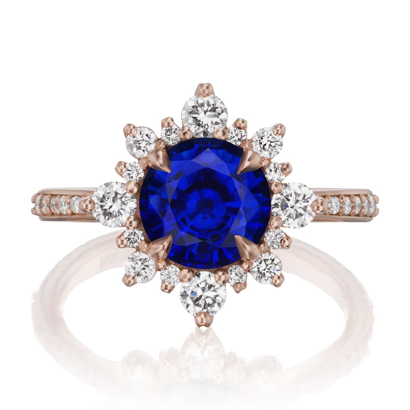・REYNA・Blue Sapphire Center, Diamond Halo (2.68ctw+)