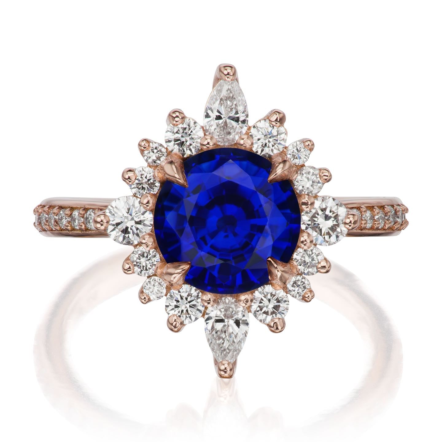 ・ZAHRA・Blue Sapphire Center, Diamond Halo (2.73ctw+)