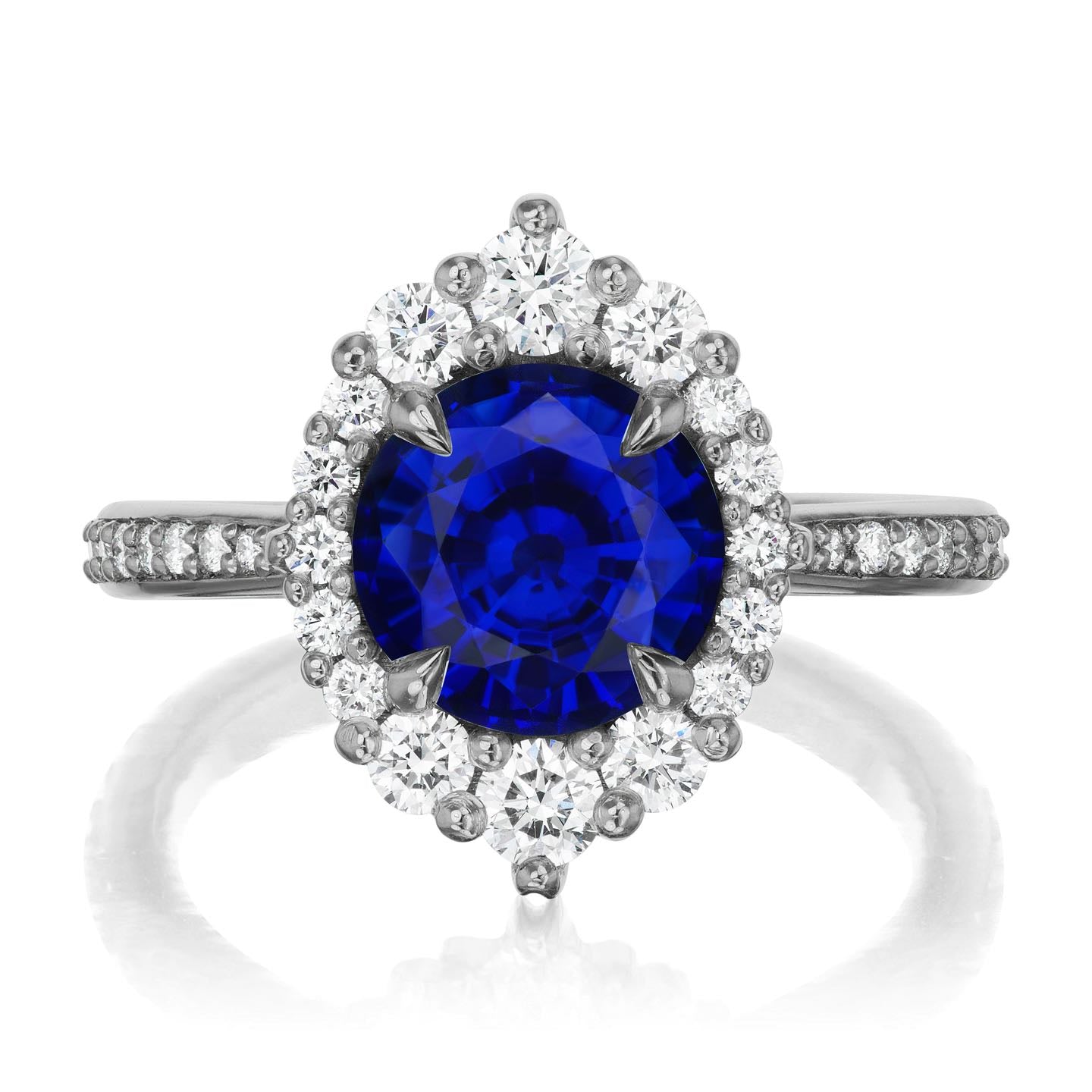 ・EMERSON・Blue Sapphire Center, Diamond Halo (2.68ctw+)