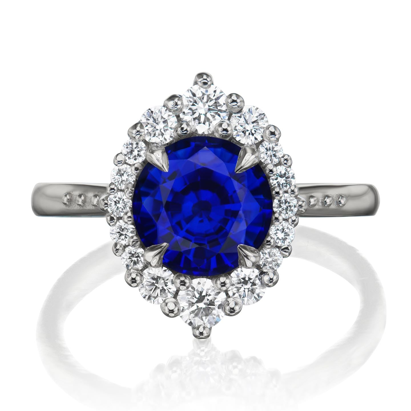 ・EMERSON・Blue Sapphire Center, Diamond Halo (2.68ctw+)