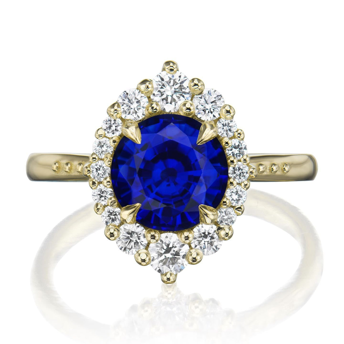 ・EMERSON・Blue Sapphire Center, Diamond Halo (2.68ctw+)
