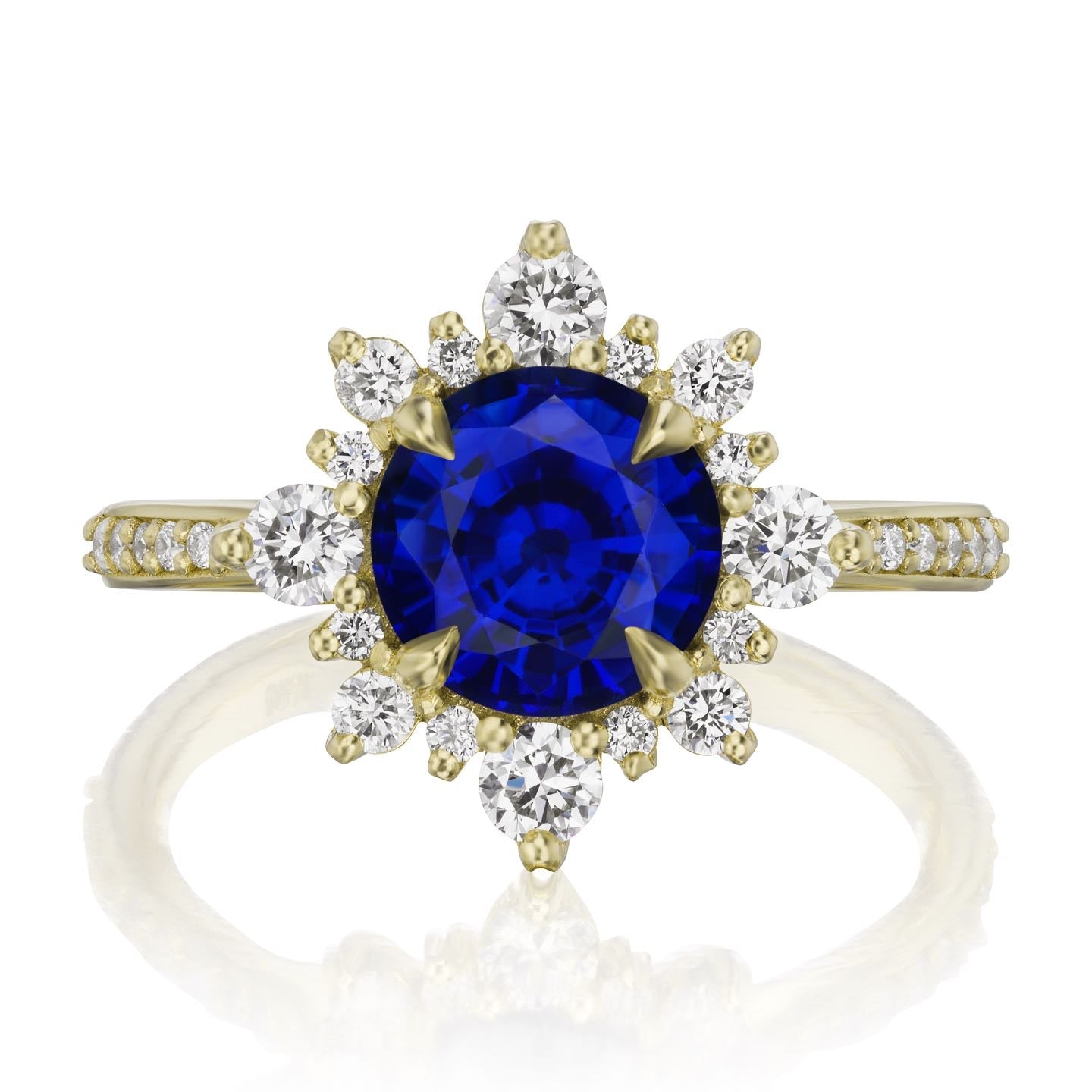 ・REYNA・Blue Sapphire Center, Diamond Halo (2.68ctw+)