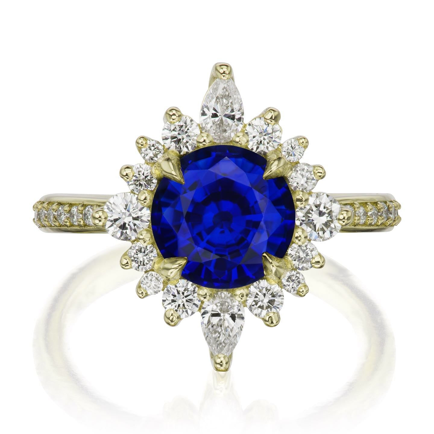 ・ZAHRA・Blue Sapphire Center, Diamond Halo (2.73ctw+)