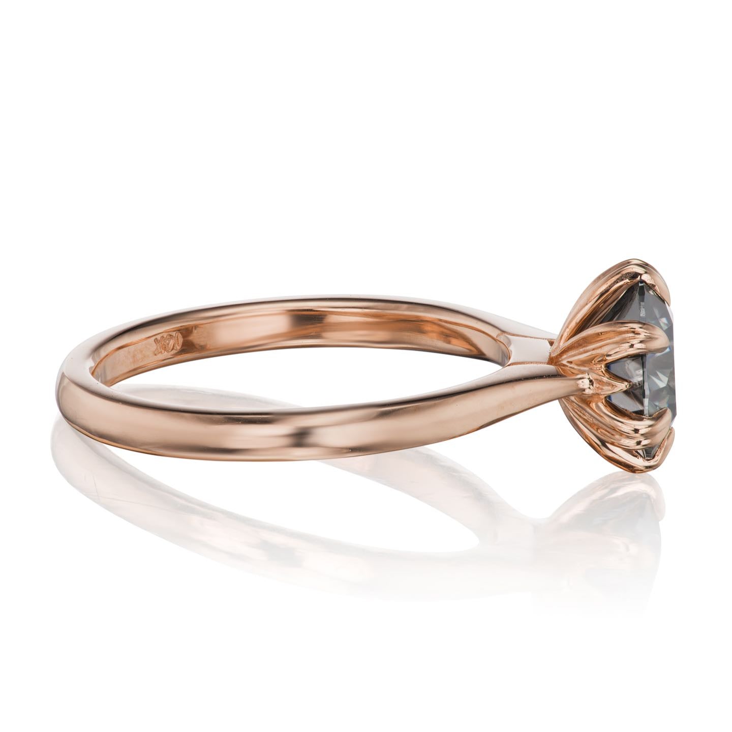 ・LEONA・Iconic™ Grey Moissanite, Plain or Diamond Band (1.5ct Center)