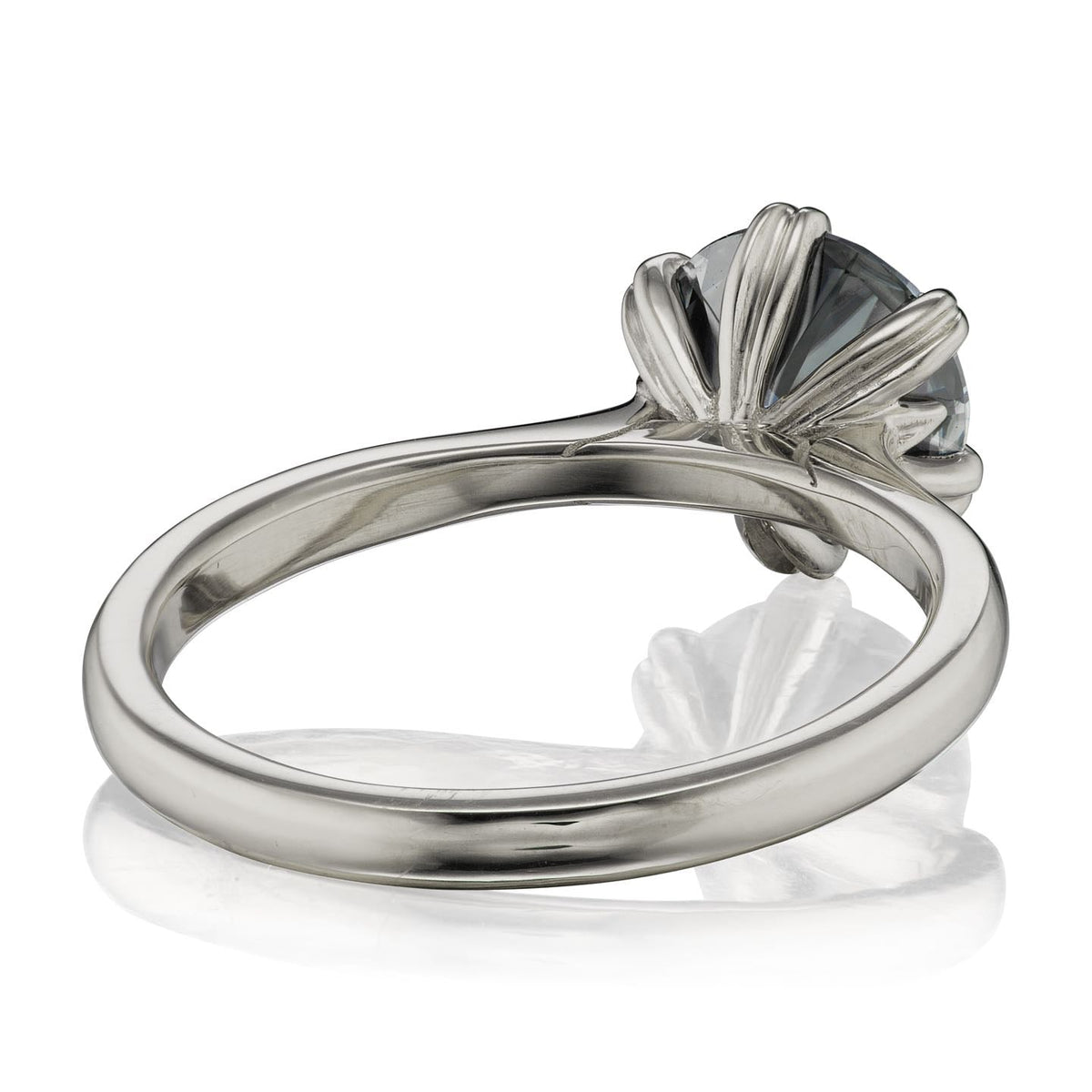 ・LEONA・Iconic™ Grey Moissanite, Plain or Diamond Band (1.5ct Center)