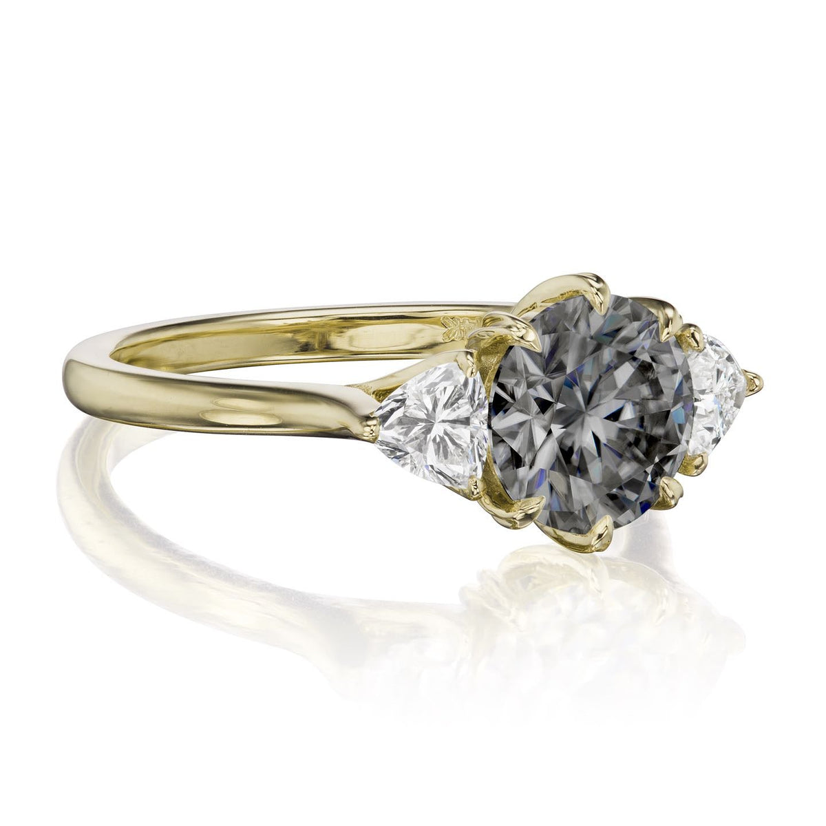 ・MAGNOLIA・Iconic™ Grey Moissanite Center, Trillion Diamonds (1.92ctw)