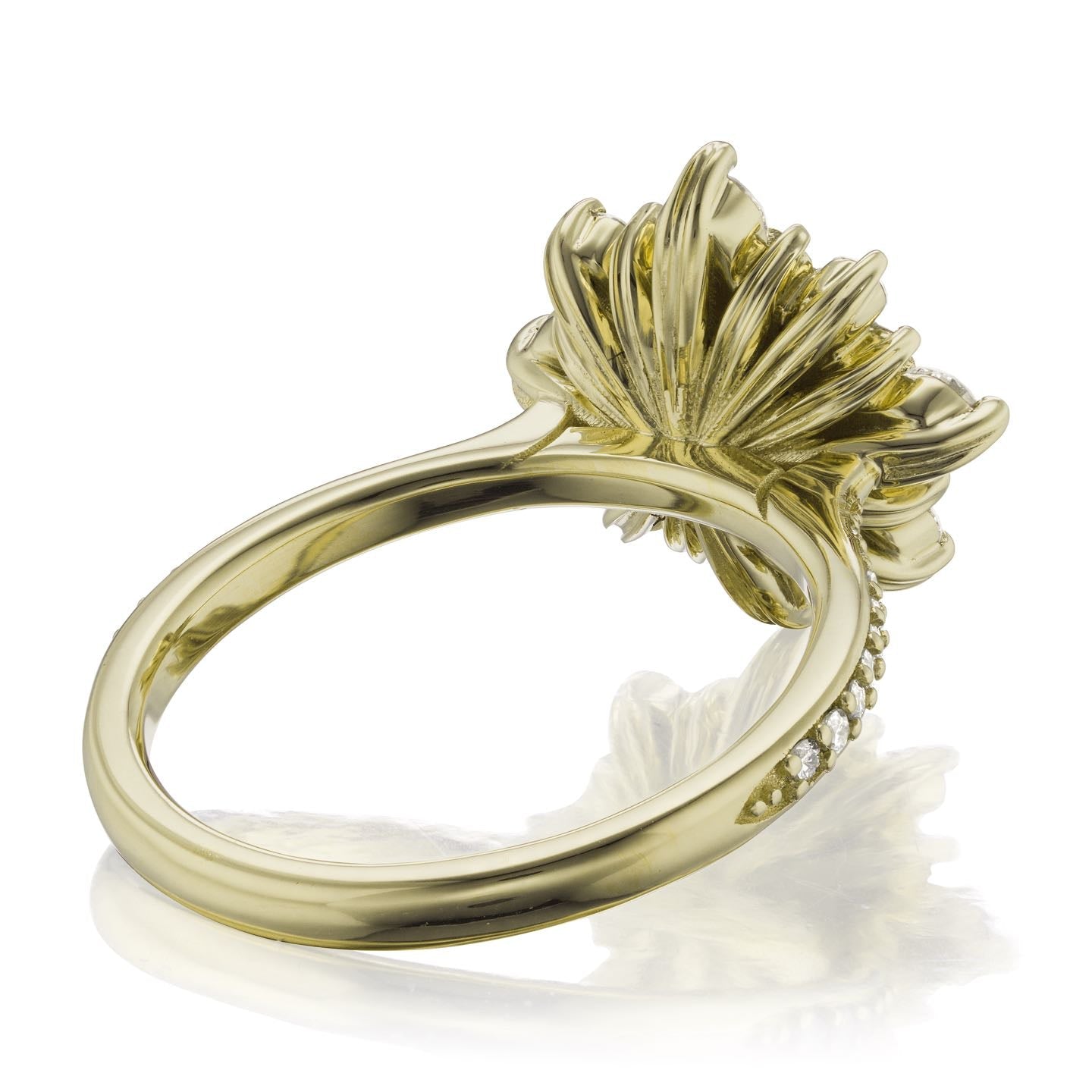 ・REYNA・Rose Cut Salt + Pepper Diamond Center, Diamond Halo (2.60ctw+)