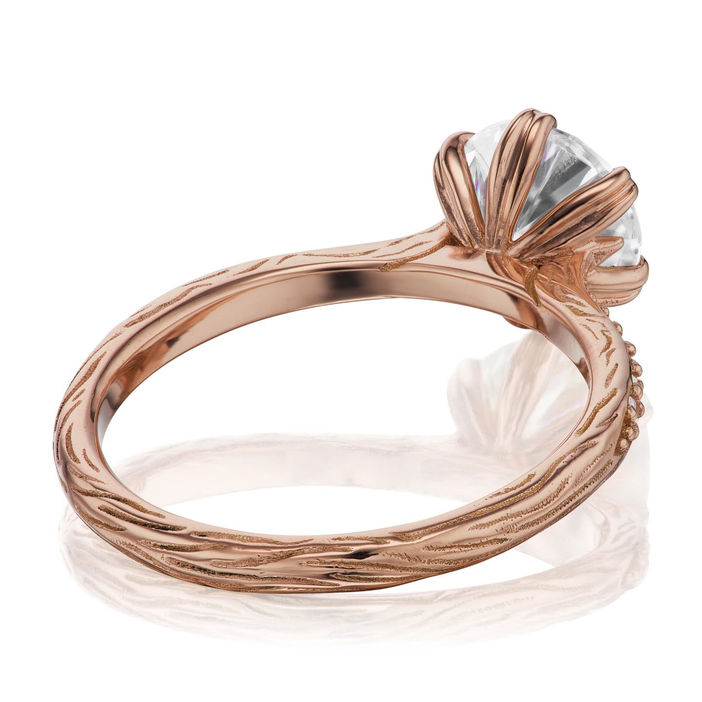 ・CAMILLE・Lab-Grown Diamond Center, Twig Textured Diamond Band (1.5ct Center)
